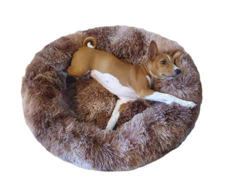 Pawbelo - kuscheliges Hundebett - weiches Katzenkörbchen - Flauschiges Hundesofa - Hundekissen - Kuschelbett - Hundekörbchen - flauschig - kuschelig weich (Weiß/Kaffee, 60 cm) von Generisch