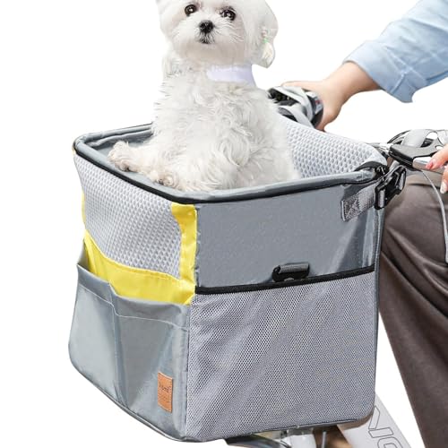 Pet Carrier Fahrradkorb - Wasserdichter Atmungsaktiver Hundetrage - Multi-Pocket Welpenkorb für Pendeln, Einkaufen, Camping, Reisen, Spazierengehen von Generisch