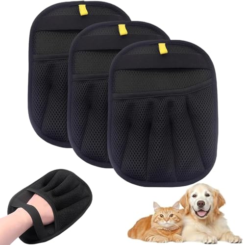 Pet Hair Remover Gloves, Tierhaarentferner Handschuh, Elektrostatische Tierhaarentfernungshandschuhe, 2025 Upgrade Doppelseitiger Fellpflege Handschuh für Hunde & Katzen, Antistatisch (Schwarz,3Pcs) Pet Hair Remover Gloves, Tierhaarentferner Handschuh, Elektrostatische Tierhaarentfernungshandschuhe, 2025 Upgrade Doppelseitiger Fellpflege Handschuh für Hunde & Katzen, Antistatisch (Schwarz,3Pcs) von Generisch