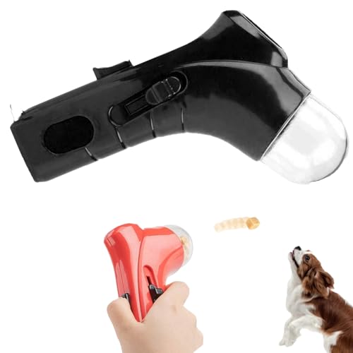 Generisch Pet Treat Snack Launcher, Hundefutter Feeder, Katapult Dispenser, Interaktives Tool Auswerfen Leckerli Spender, Leckerli Pistole Katze Hunde (Schwarz) von Generisch