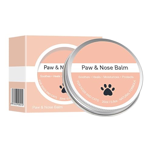 Pfotenbalsam, Pfotenfeuchtigkeitscreme für Hunde | 20 ml Katzenpfoten-Feuchtigkeitscreme Hundenasenbalsam | Pflegende Welpenpfotencreme, trockene, rissige Hundepfoten, rissiges Hundepfotenwachs zum Sc von Generisch