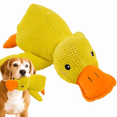 Pfotenstern Anti Stress Ente, Gelbe Anti Stress Ente Für Hunde, Plüsch Quietschend Interaktives Stabiles Anti Stress Spielzeug Für Kleine Hund Und Welpen (L: 45cm) von Generisch