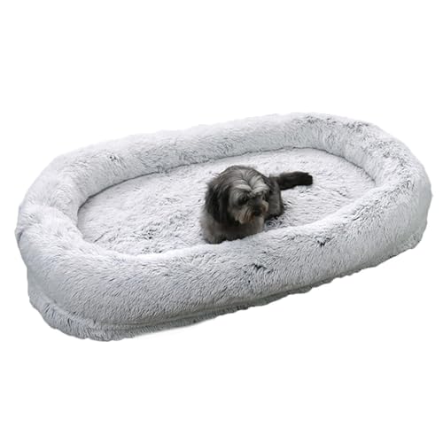 Plüsch-Hundebett, rutschfestes Hundebett, Winter-Hundebett, gemütliches Welpenschlafbett, bequeme Haustiermatte, maschinenwaschbar, stützende Auflagen, ultra-bequemes Plüsch-Design für kaltes Wetter von Generisch