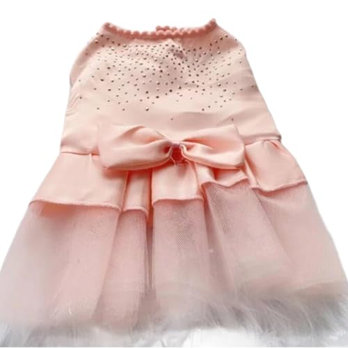 Puppy Paillettenschleife Hund Tutu Kleid Hund Plissee Shirt für Geburtstag Party Haustier Kleidung für Katzen für Mädchen (Rosa, L) von Generisch