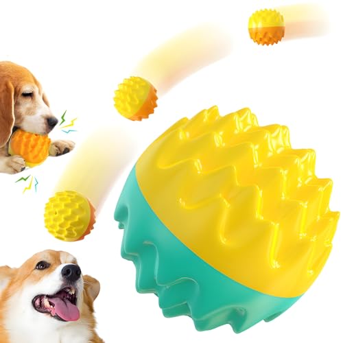 Quietschball für Hunde, interaktive Hundebälle, kaufest, Spielzeug zum Apportieren, für kleine/mittelgroße/großbrütige Hunde (Grün) von Generisch