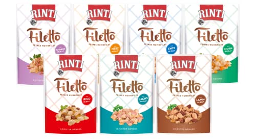 RINTI-Filetto Mix 28x100g (Bundle) | Nassfutter für Hunde im Frischebeutel | Proteinreiche Vollnahrung mit nur 3-4% Fett | Für Sensible Hunde, ältere Hunde oder Hunde mit Gewichtsmanagement von Generisch