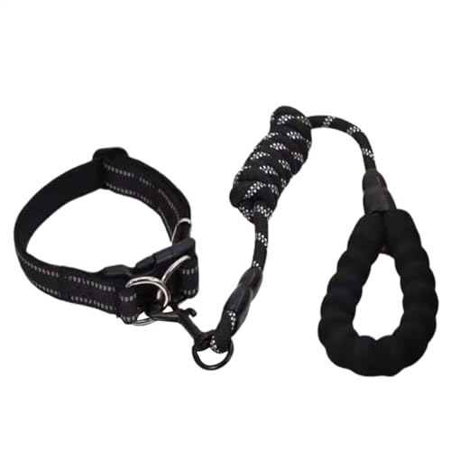 Reflektierendes Hundehalsband, kleines Hundehalsband | Verstellbares Halsband mit Seilset für Haustierwelpen,Wetterfestes, gepolstertes Hundehalsband, geeignet für große, mittlere und kleine Hunde von Generisch