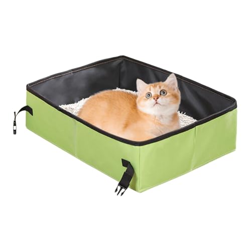 Reiseabfallbox - Faltbare Katzentoilette | Reisekatze Katzentoilette Oxford -Stoffklappkatze Toilette Tragbar - Lecksofes Wasserdichte Haustiertoilette, Kätzchen -Wurfbox Für Autocamping, Roadtrip | K von Generisch