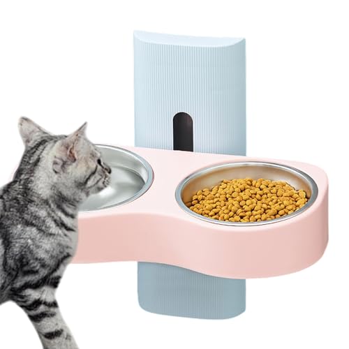 Removable Dog Bowls, Height Adjustable Double Feeding Bowls, Multipurpose Pet Feeding, 12.8x7.87x12.2Inches Cat Water, Designed Neck Protection, Ideal for Dogs and Cats von Generisch