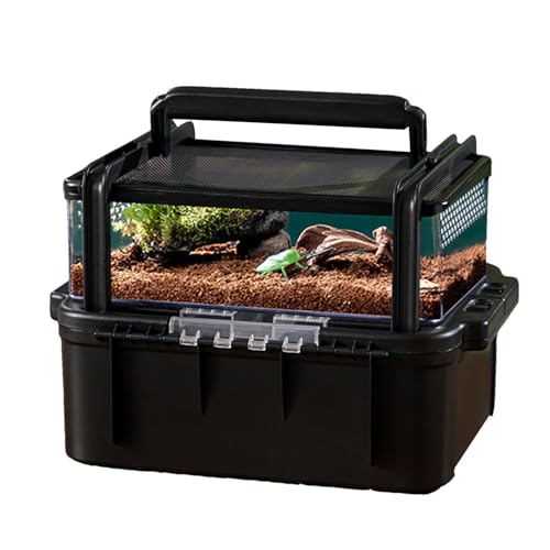 Reptile Feeding Box, Turtle Habitat Cage, Portable Crawling Pet Reptile Habitat, Reptiles Enclosure with Lid, Terrarium Containers for Spider Lizard Frog Scorpion von Generisch