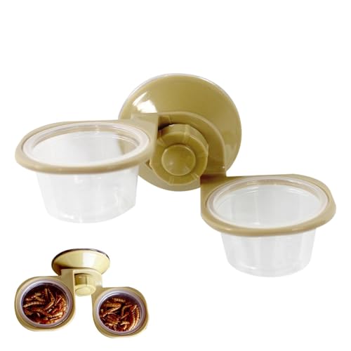 Reptiles Feeding Bowl| Ledge Suction Cup Accessories| Reptile Feeding Cups Water Bowl| Suction Cup Reptile Feeder| Pack Reptiles Suction Bowls| Yellow| Ledge Supplies for Reptiles von Generisch