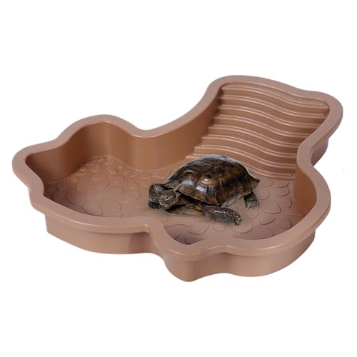 Reptilien Badebecken | Schildkröten Wasserbecken Badewanne | Badebecken mit Rampe, Aquarium Dekoration Haustierzubehör, Futternapf für Amphibien, Echsen und Schlangen Reptilien Badebecken | Schildkröten Wasserbecken Badewanne | Badebecken mit Rampe, Aquarium Dekoration Haustierzubehör, Futternapf für Amphibien, Echsen und Schlangen von Generisch