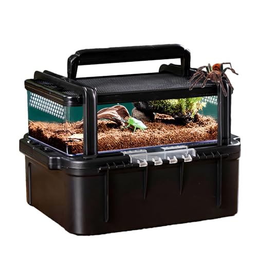 Reptilien-Futterbox, Reptilien-Zuchtbox | Reptiliengehege | Outdoor-Reptilienterrarium, tragbarer Reptilien-Reiseträger mit Deckel für Froschechsen, Krabben von Generisch