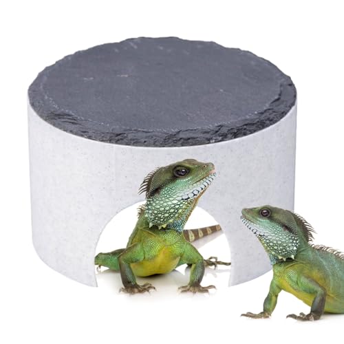 Reptilien-Tankversteck, Reptilien-Kletterschutz, 10,5 x 10,5 x 6,5 cm, multifunktionaler 3D-Druck, Bartdrache, Basking Hide Cave, Kletterversteck für Eidechsenschildkröte Reptilien-Tankversteck, Reptilien-Kletterschutz, 10,5 x 10,5 x 6,5 cm, multifunktionaler 3D-Druck, Bartdrache, Basking Hide Cave, Kletterversteck für Eidechsenschildkröte von Generisch