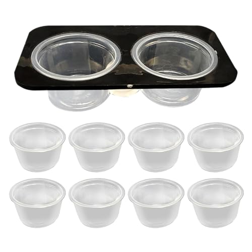 Reptilienfuttermittelschale, Reptilienfuttermittelgericht, Crested Water Bowl Reptile Food Feeder, Futtermittelfutterwasserschale, Abnehmbare Platzsparende Tankzubehör Mit Tassen Fütterungsschale Für von Generisch