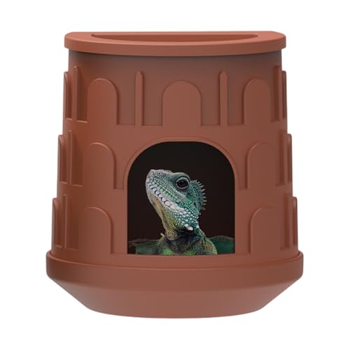 Reptilienversteck, kleine Haustierhöhle für Reptilien, 13 x 12 x 8 cm, abnehmbare Lebensraumdekoration mit Futter und Wasserbecken, Aquarium-Tankzubehör für Baumfrösche, grüne Leguane Reptilienversteck, kleine Haustierhöhle für Reptilien, 13 x 12 x 8 cm, abnehmbare Lebensraumdekoration mit Futter und Wasserbecken, Aquarium-Tankzubehör für Baumfrösche, grüne Leguane von Generisch