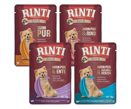 RINTI-Gold Hundefutter (Bundle) 12 x 100g | Schmackhafte Vollnahrung für kleine Hunde | Natürliche Fleischstückchen | Mit Vitaminen & Mineralstoffen | Ohne Zusatzstoffe von Generisch