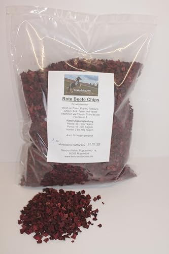 Rote Beete Chips 1kg für Pferde, Hunde, Nager von Generisch