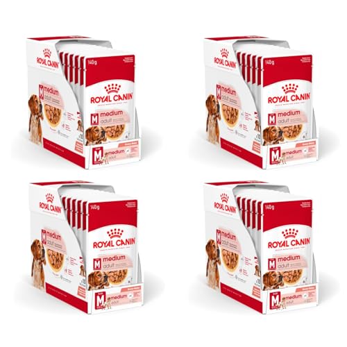 Royal Canin Medium Adult | 4er Pack | 4 x 10 x 140g | Alleinfuttermittel für ausgewachsene, mittelgroße Hunde von 11 bis 25 kg | Von 12 Monaten bis 10 Jahre von Generisch