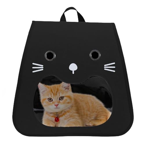 Rucksack-Transportbox für Katzen | Atmungsaktive Welpentransportbox | Tragbare Tragetasche für Haustiere | Tiertransportbox mit lächelndem Gesicht | Falth Reisetasche von Generisch