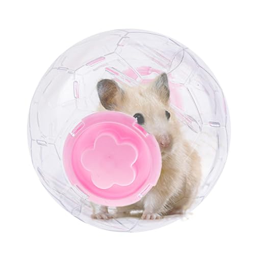 Rutschfester Hamster-Laufball, 15,9 cm, transparent, für Chinchilla-Käfig-Zubehör, beruhigende Anti-Rutsch-Fitness-Räder für Zwerg, lindert Langeweile und Aktivität von Generisch