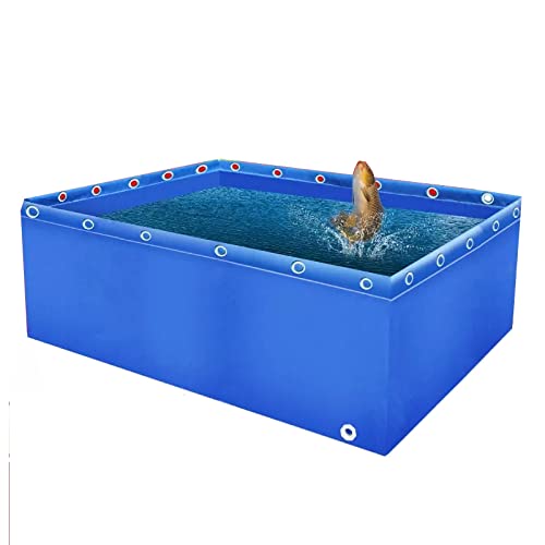 Salzwasserfisch, PVC-Leinwand, Aquarium, Pool, temporärer Haltetank für Koi, Schildkröten, Schwimmen, Ablaufventil, 0,5 mm Plane, Wasserspeicherteich von Generisch