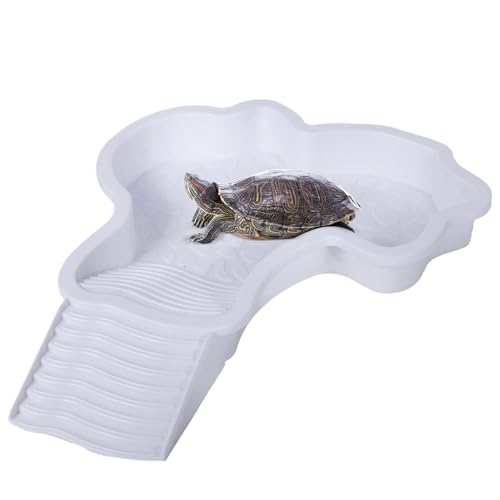 Schildkröten-Wasserbecken, Reptilien-Badewanne | Reptilien-Wassernapf mit Leiter - Schildkrötenbecken, Landschafts-Aquarium-Dekoration für Gecko, Schildkröte, Bartagamen Schildkröten-Wasserbecken, Reptilien-Badewanne | Reptilien-Wassernapf mit Leiter - Schildkrötenbecken, Landschafts-Aquarium-Dekoration für Gecko, Schildkröte, Bartagamen von Generisch