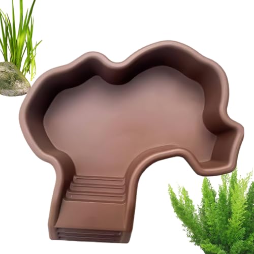 Schildkröten-Wasserschale, Schildkröten-Wasserbecken mit Rampe, Dekoration, Landschaftsbau, Aquarium-Ornament für Einsiedlerkrebse, , Bartagame, Schlange, 35 x 31 x 7 cm Schildkröten-Wasserschale, Schildkröten-Wasserbecken mit Rampe, Dekoration, Landschaftsbau, Aquarium-Ornament für Einsiedlerkrebse, , Bartagame, Schlange, 35 x 31 x 7 cm von Generisch