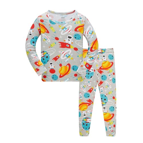 Schlafanzug Kinder Jungen Mädchen Baumwolle Hausanzug Rundhals Warme Pyjamaset Freizeit Elastizität Weich Lässig Sleepwear Baggy Nachtwäsche Große Größen Geschenke Für Winter von Generisch