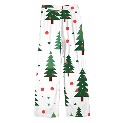 Schlafanzughose Weihnachten Damen Lang Fleece Gefütterte Weihnachtsdruck Pyjamahose Bequeme Casual Thermohose Warme Weich Kuschelhose Unisex Winterhose Geschenke Für Frauen von Generisch