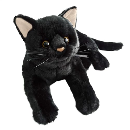 Schwarze Katze Plüschtier, Schwarze Katze Stofftier, Große Katze Plüschtiere, Niedliches Plüschkätzchen Spielzeug Für Kinder, Simulation Katze Kuscheltier Kissen Für Kinder, Weiches Plüsch-Kuscheltier von Generisch