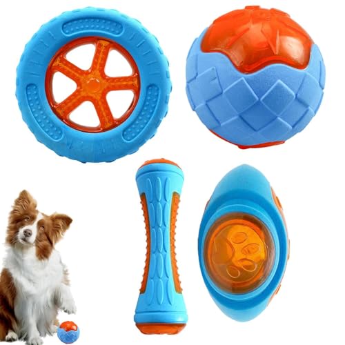 Schwimmendes Hundespielzeug, quietschendes Wasserspielzeug für Hunde | 4-teiliges Set Poolspielzeug für Hunde | Interaktives Spielzeug mit integriertem Quietscher, Schwimmbecken für Hunde und Welpen z von Generisch