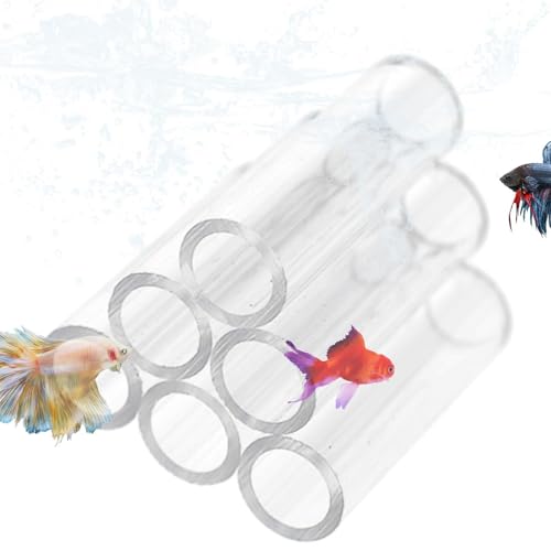 Shrimp Shelter Tube | Transparenter Acryl-Kristall-Unterschlupf für Aquarien – Röhre Aquarium Garnelenhöhle Zucht, Lebensraum Kristallschutz Haus für kleine Garnelen und kleine Fische von Generisch