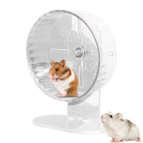 Silent Hamster Wheel, Transparent Exercise Spinner Running Wheel, Height Adjustable Hamster Accessories, Rennmaus Spielzeug, Smooth Motion Pet Supplies für Kleintiere von Generisch