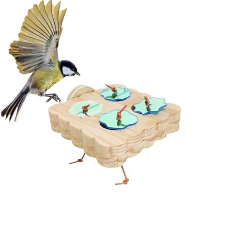 Sittich-Puzzle-Spielzeug | Interaktiver Vogelfutterspender aus Holz, Vogelsitzstangen, Bereicherungsspielzeug, Käfigzubehör für kleine Vögel, Sittiche, Nymphensittiche, von Generisch