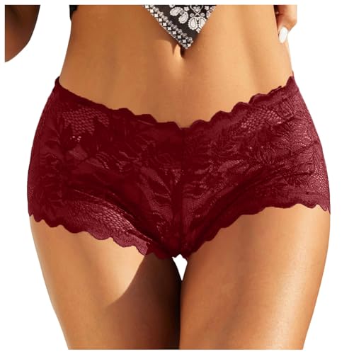 Slips Damen Hipster Spitzen Bequem Weiche Pantys Niedriger Taille Elegant Seamless Höschen Reizvoller Boxershorts Komfort Soft Schlüpfer Unterwäsche Für Geschenke Frauen von Generisch