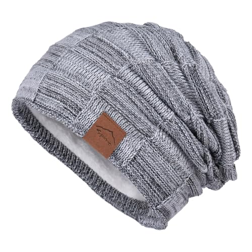 Slouch Beanie Mütze Damen Gefüttert Mode Strickmütze Lässig Thermomütze Mode Komfortabel Winddichte Sportmütze Warme Elegant Schlupfmütze Wintermütze Geschenke Für Mädchen Frauen von Generisch