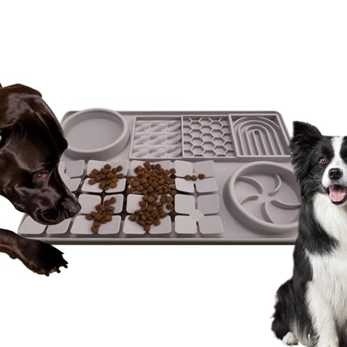 Slow Feeder Matte, Leckpads für Hunde - Slow Feeder Eating Futterpads Matte - Silikon-Trainings-Leckmatte für kleine, mittelgroße und große Hunde, Katzen, Haustiere, Kätzchen von Generisch