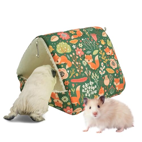 Small Animal House Cage, Hamster Pet House, Guinea House, House Hamster Bed, Non Slip Strawberry House, Removable Pad Cage, Accessories Multi-Functional Cozy Shelter for Small Pet von Generisch