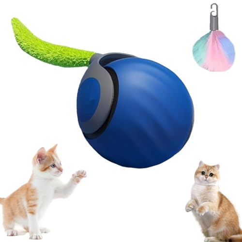 Speedy Tail Katzenspielzeug, Speedy Tail 2.0, Smart Interaktives Katzenspielzeug mit 2 Modi, Automatisch Beweglicher Katzenspielzeugball, USB Wiederaufladbarer Smart Cat Toys Ball für Indoor Katzen, von Generisch