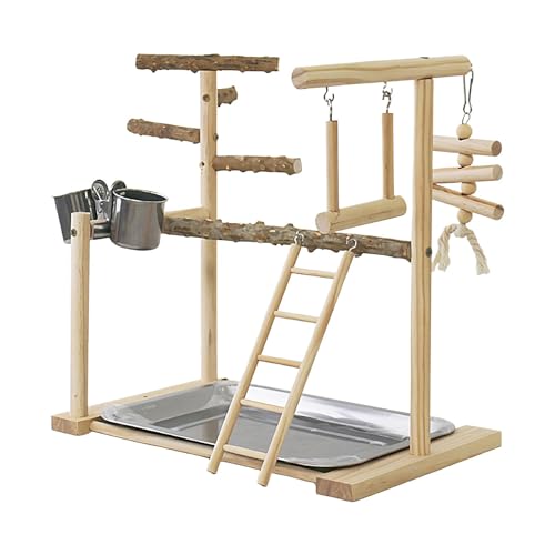 Spielplatz für das Fitnessstudio für Vögel – Spielzeugkäfig für das Fitnessstudio für Vögel | Cockatiel Leiter mit Tablett und Tassen | Bequeme Vogelübung | Bird Play Fitnessbox | Auf von Generisch