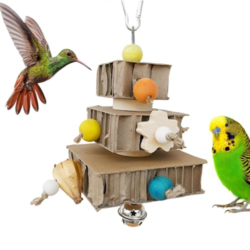 Spielzeug zum Zerkleinern von Vögeln, Kauspielzeug für Vögel | Nymphensittich-Schredderspielzeug, Vogelspielzeug | Lustiges Papageienzubehör zum Zerkleinern und Kauen, Knabberspieße aus Pappe für Voge von Generisch