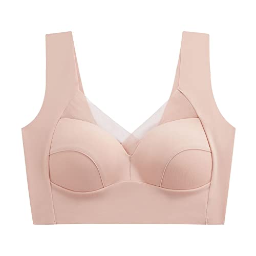 Sport BH Damen Ohne Bügel Vollschalen Eisseide Bralette Atmungsaktiver Bequemer Seamless BHS Leichter SchlafT Shirt Klassischer Bra Unterwäsche für Fitness Lauf Jogge von Generisch