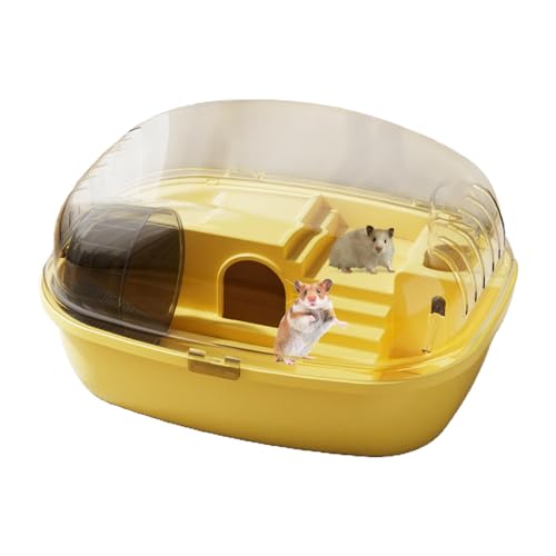 Syrischer Hamsterkäfig – Kleintier-Hauskäfig, transparent, Maße 35 x 27 x 27 x 20 cm, inkl. Laufrad von Generisch