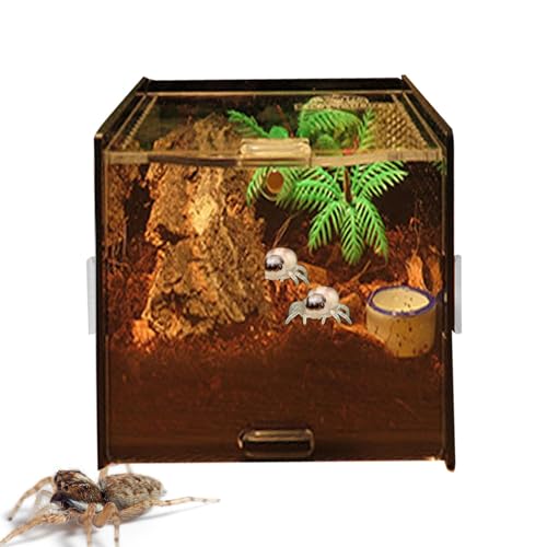 Terrarium für Reptilien, Reptilienterrarium - Klare Zuchtbox aus Acryl - Wirbelloses Reptilienzucht-Tanktop mit Öffnung für Gecko-Eidechsen-Schlangen-Lebensraumtank von Generisch