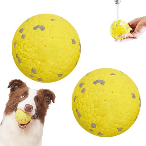 The Mellow Dog Beruhigungsball, Beruhigungsball für Hunde, lustiges Spielzeug und Kauspielzeug für Hunde jeder Größe (gelber Ball, 2 Stück) von Generisch