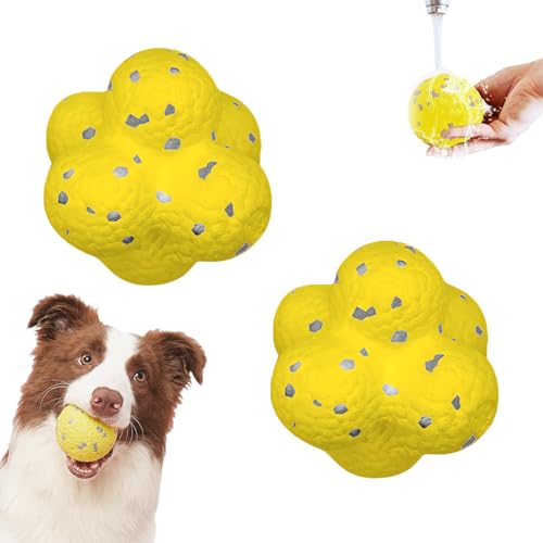 The Mellow Dog Beruhigungsball, weicher Beruhigungsball für Hunde, lustiges Spielzeug und Kauspielzeug für Hunde jeder Größe, gelber Molekularball, 2 Stück von Generisch