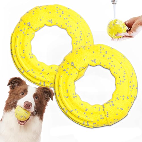 The Mellow Dog Beruhigungsball, weicher Beruhigungsball für Hunde, lustiges Spielzeug und Kauspielzeug für Hunde jeder Größe (gelbes Frisbee, 2 Stück) von Generisch