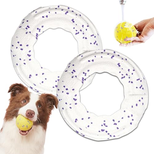 The Mellow Dog Beruhigungsball, weicher Beruhigungsball für Hunde, lustiges Spielzeug und Kauspielzeug für Hunde jeder Größe (weißes Frisbee, 2 Stück) von Generisch