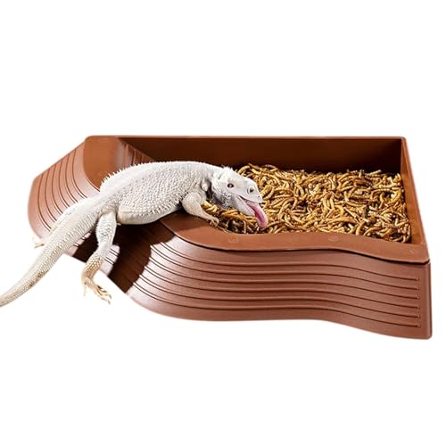 Tortoise Wasser, Decorative Snake Water Dish with Ramp, Feeder Tray & Aquarium Decoration, Anti-Slip Animal Feeding Stand, Long Lasting Feeding Accessories von Generisch